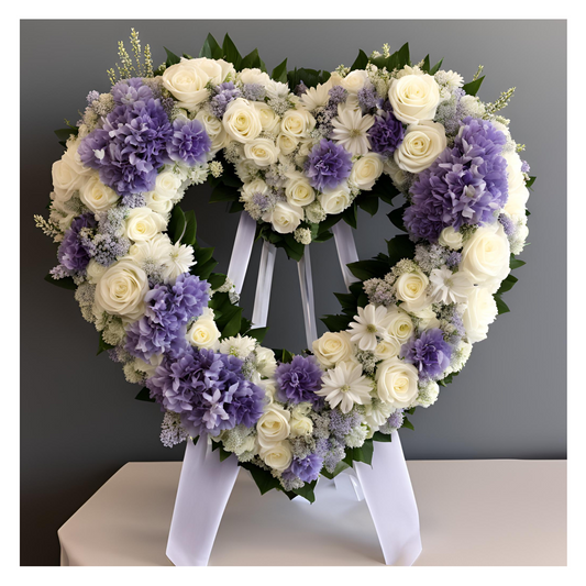 Lavender Memory Funeral Tribute Heart