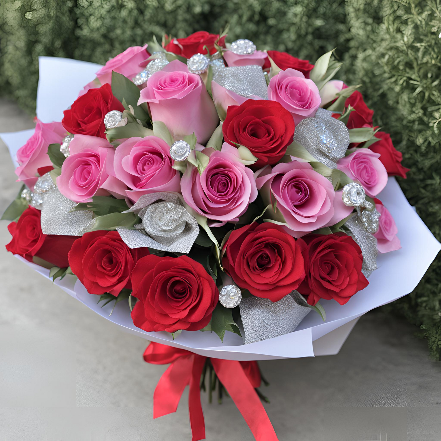 Wrapped PIZZAZ Roses Presentation Bouquet