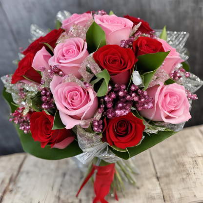 Wrapped PIZZAZ Roses Presentation Bouquet