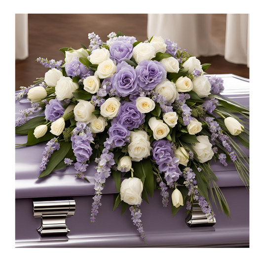 Lavender Memory of You Casket Spray