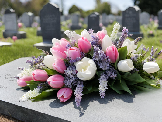 Celebration of Life Silk Flowers for Grave Blanket Flowers for Cemetery Flowers for Mother