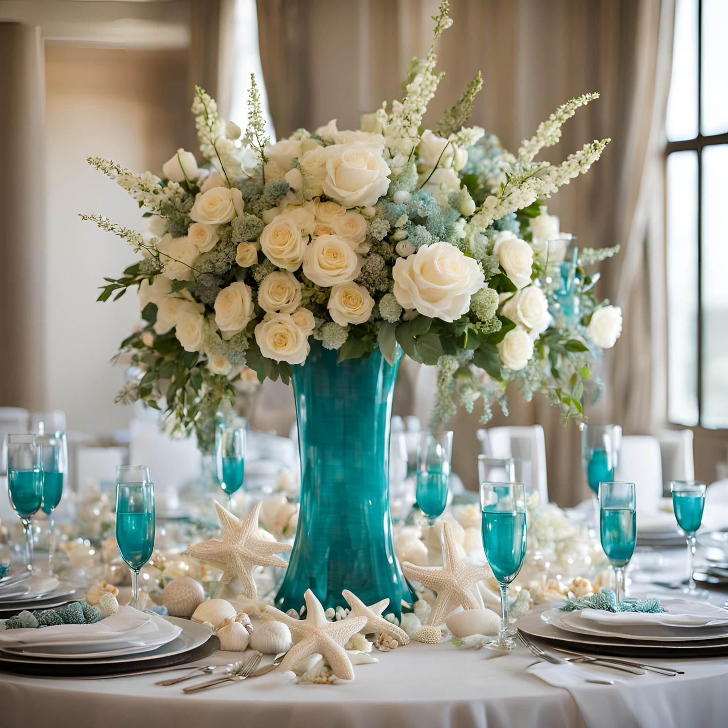 Seaside Moments Fresh Vase of Flower Bouquet