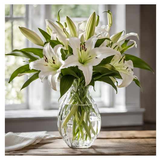 Beautiful Fragrant White Oriental Lily Bouquet