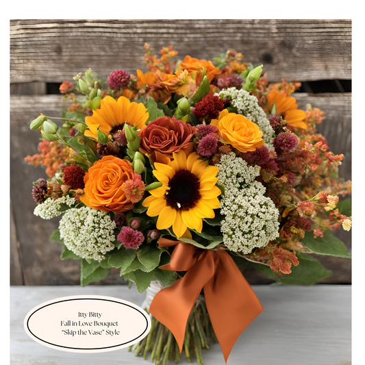 Itty Bitty Fall Moments Skip the Vase Birthday Bouquet