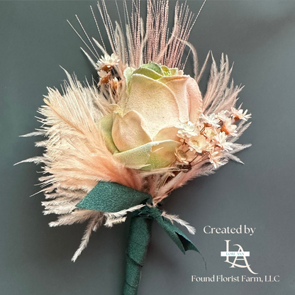 Wrist Corsage for Mother of the Bride | Billowing Soft Peach and Neutral Tones