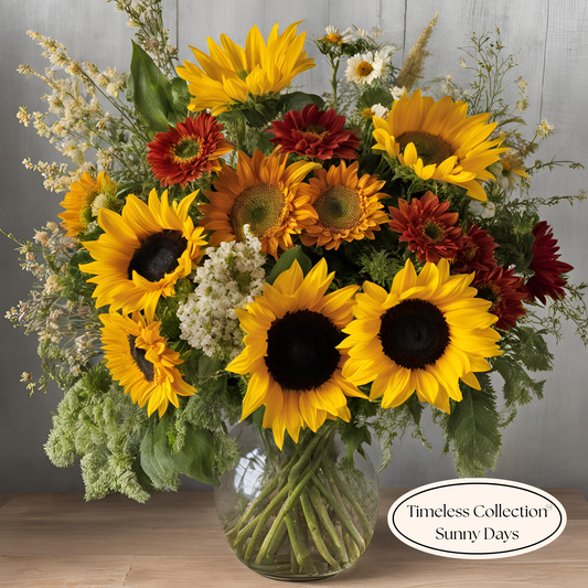 Timeless Sunflower Fall Day Flower Arrangement