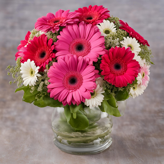 Raspberry Sorbet Gerbera Daisy Birthday Bouquet